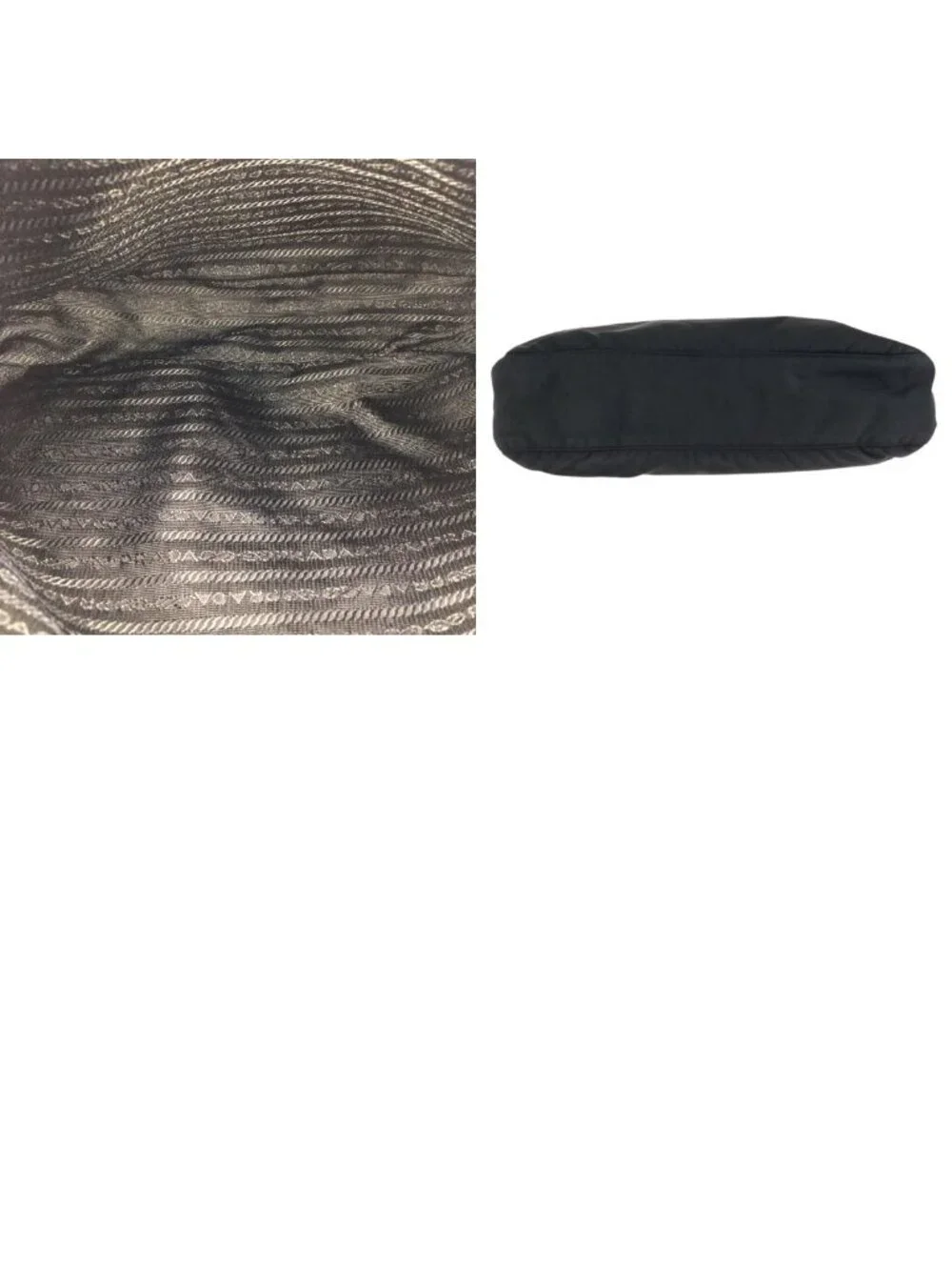 Prada Tessuto Black Silver Nylon Shoulder